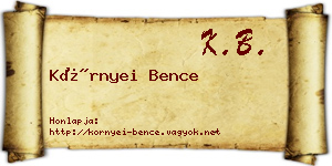 Környei Bence névjegykártya